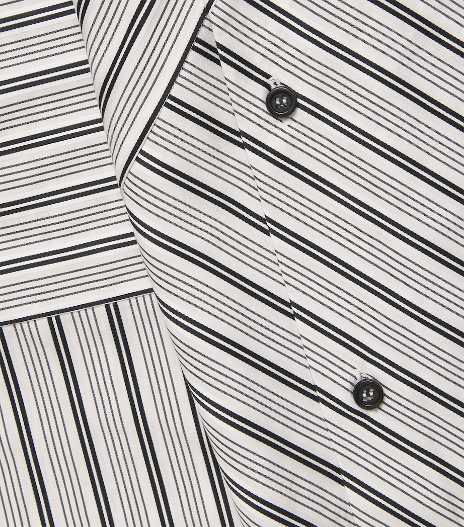 Stripe A-Line Midi Shirt Dress BLKSTRIPE