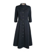 Barbour Navy Waxed Saffron Midi Dress