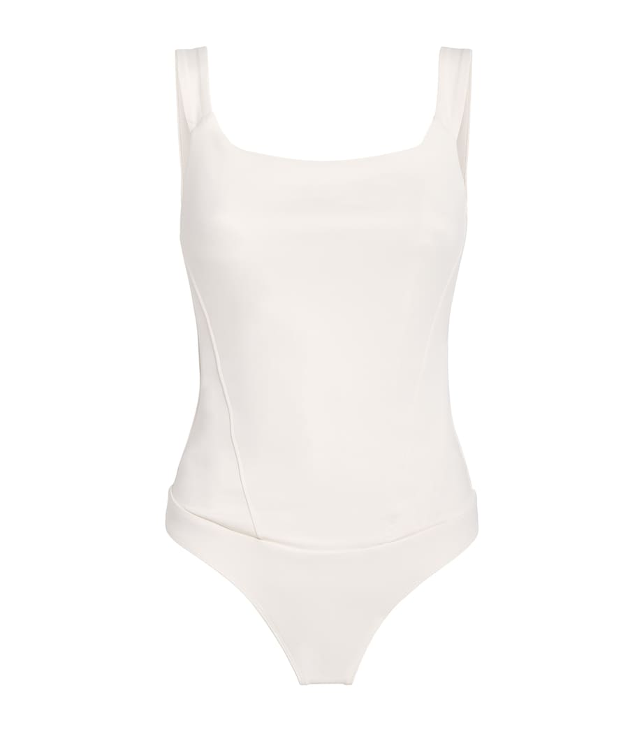 Good American White Scuba Corset Bodysuit