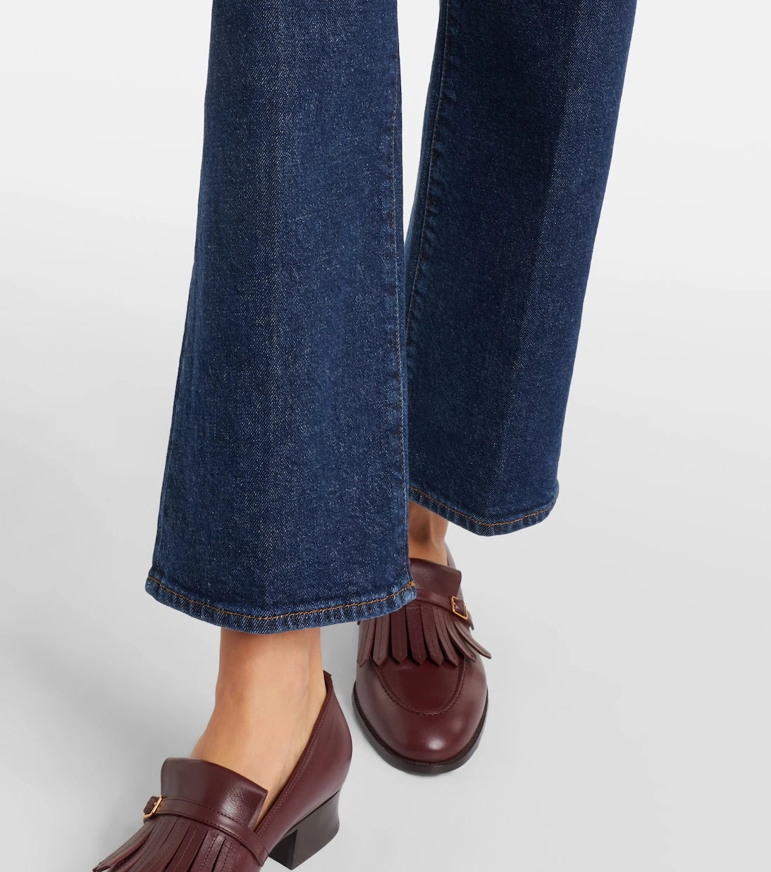 Frame - Cropped high-rise wide-leg jeans