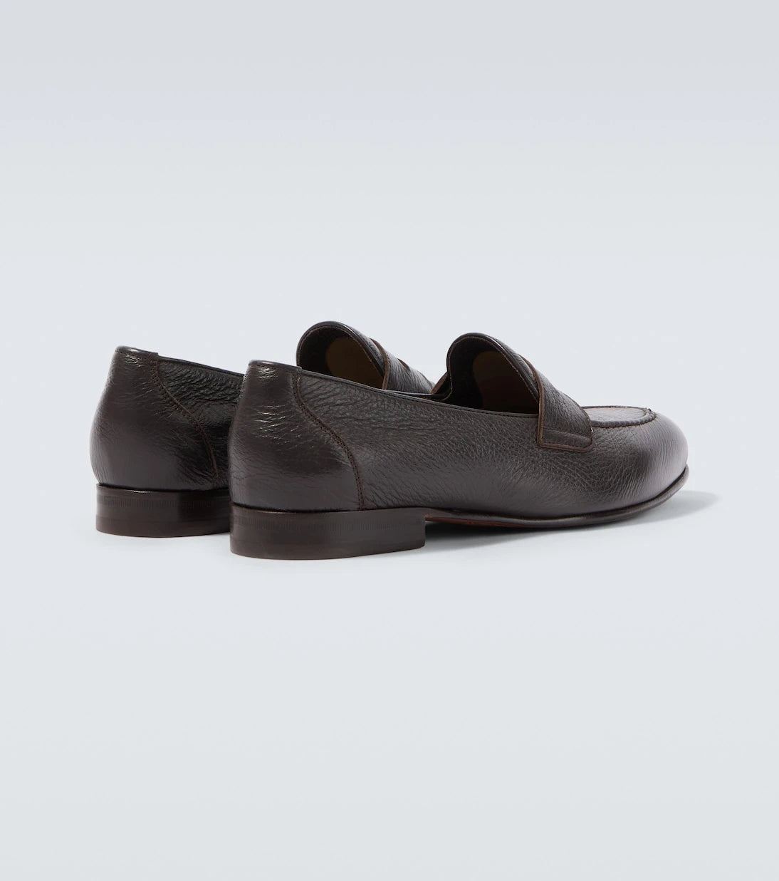 Brioni - Appia grained leather penny loafers