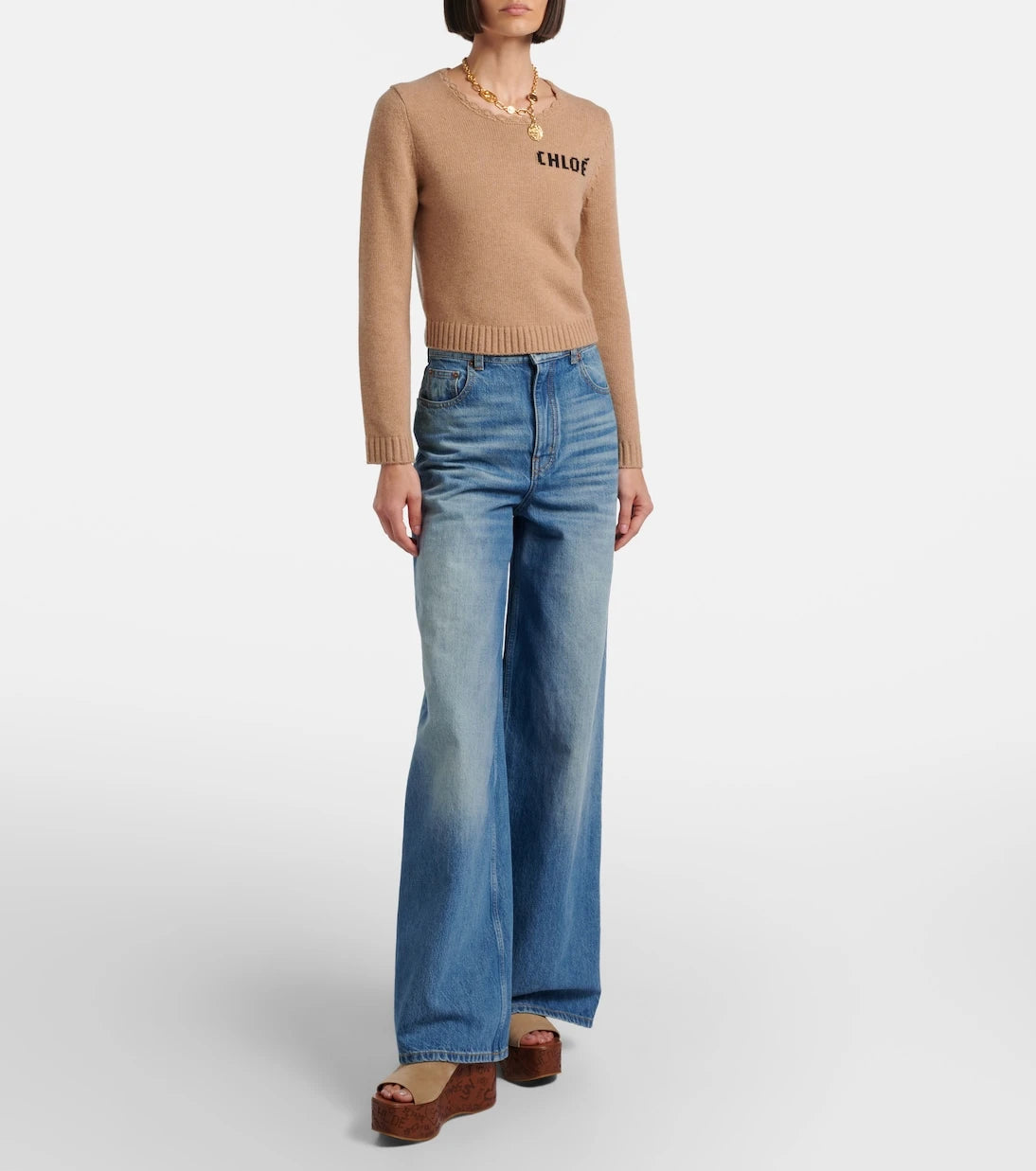 Chloé - Maxime 80 suede wedge sandals