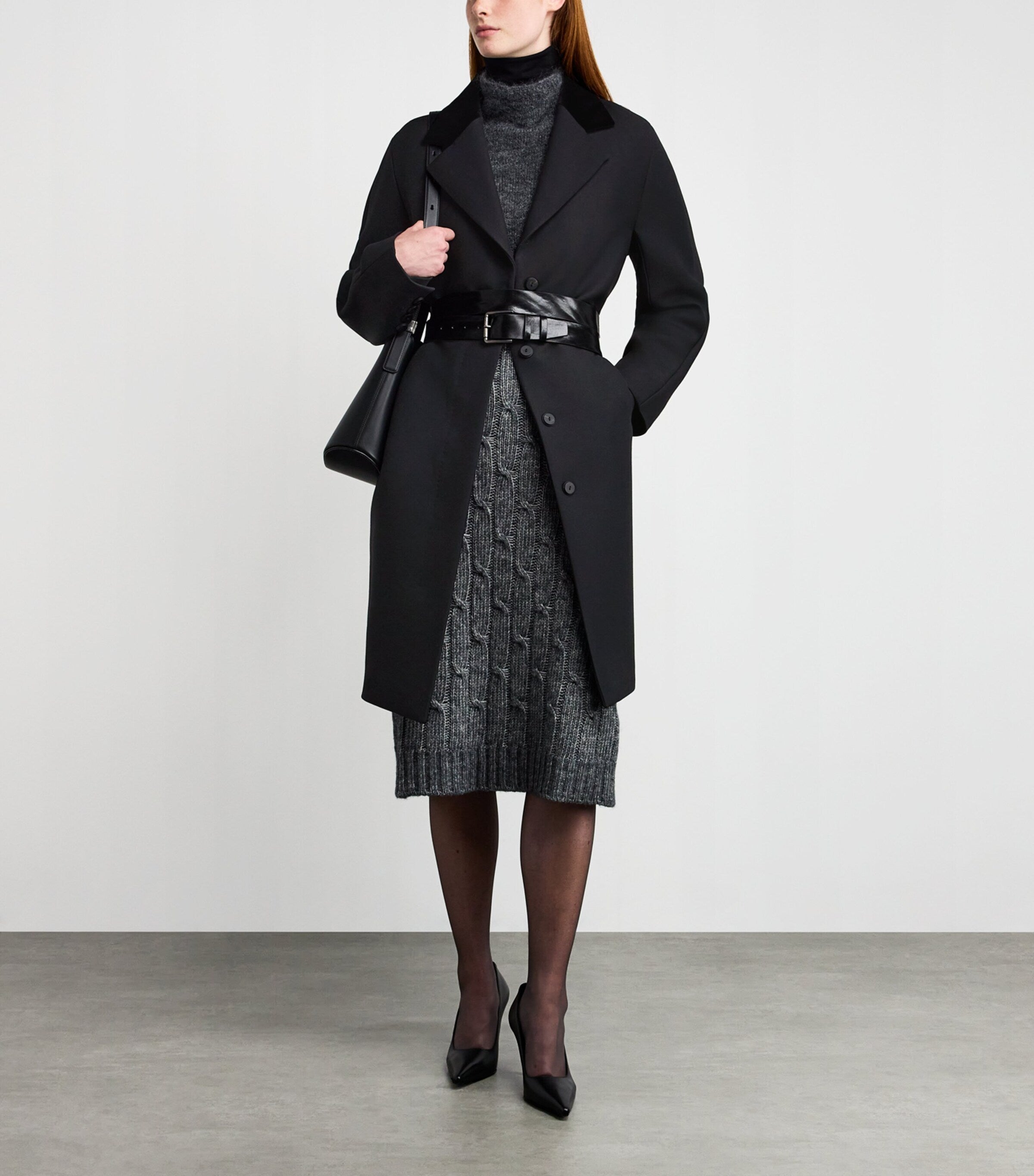 Max Mara Black Wool-Silk Coat
