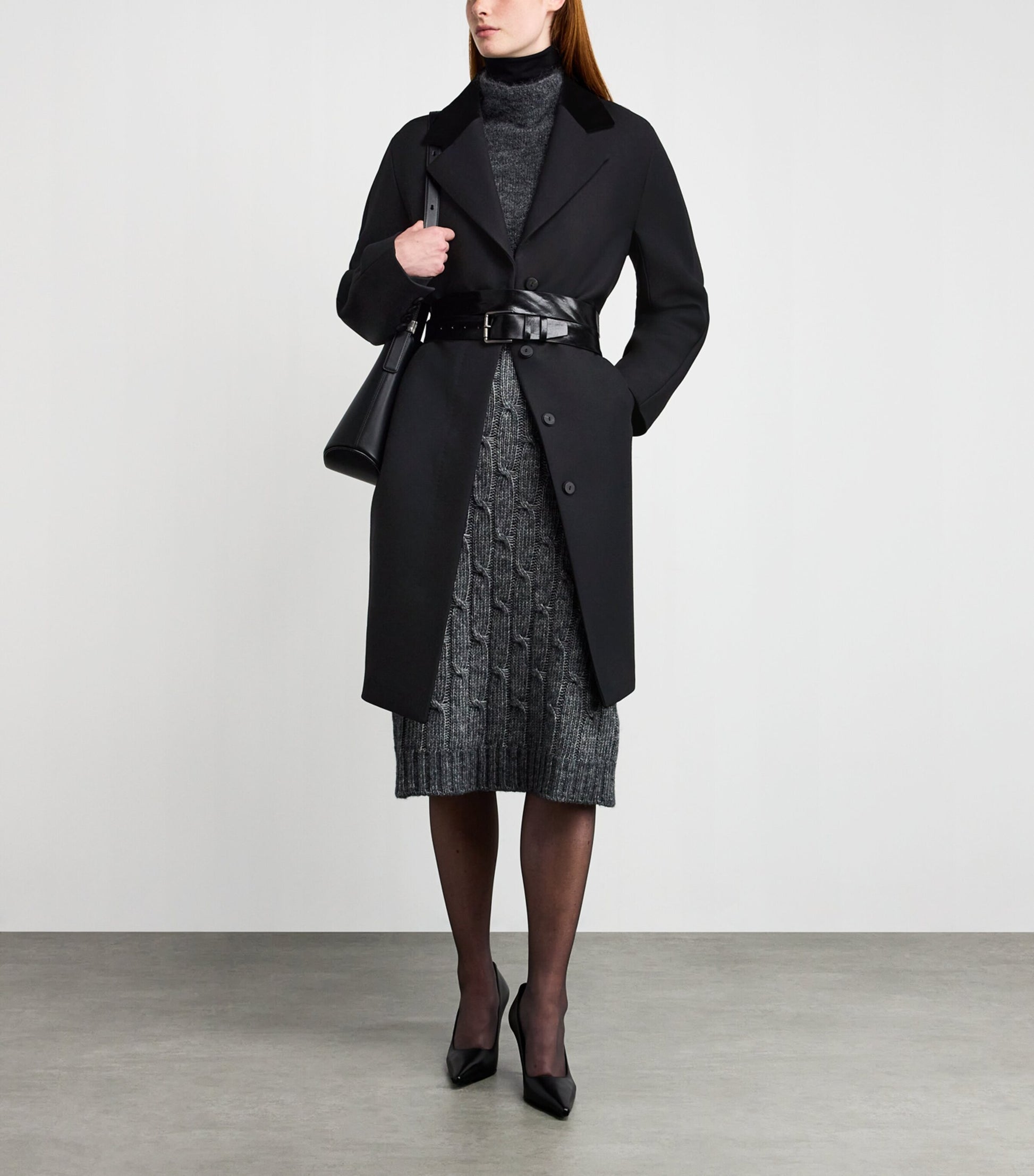 Max Mara Black Wool-Silk Coat