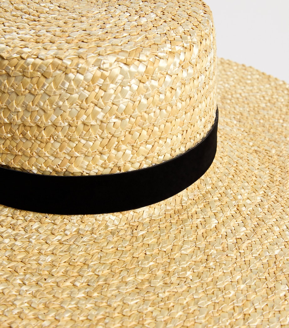 Raffia Mira Boater Hat