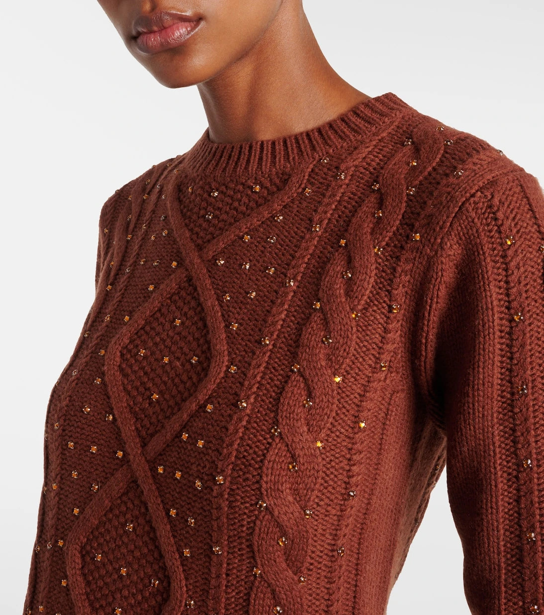 Max Mara - Onde cable-knit wool and cashmere sweater