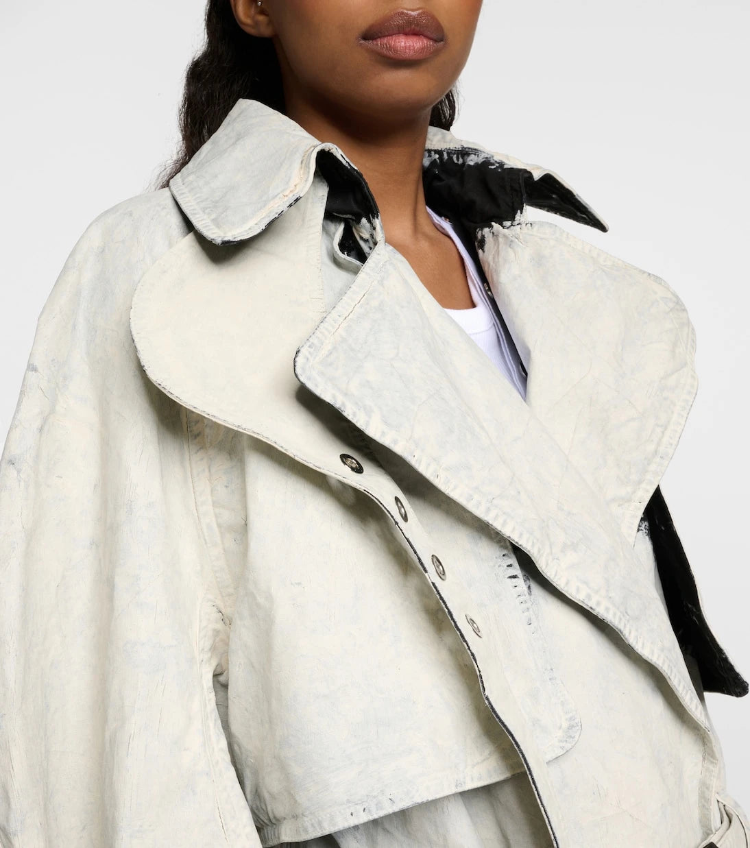 The Attico - Coated denim trench coat