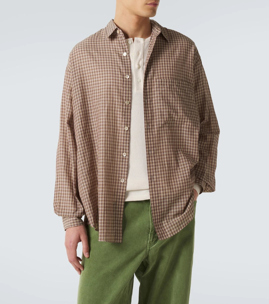 Auralee - Gingham cotton poplin shirt