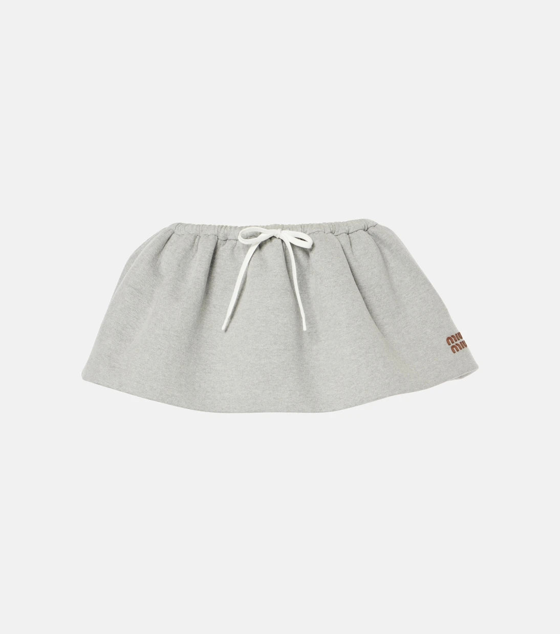 Miu Miu - Logo cotton fleece miniskirt