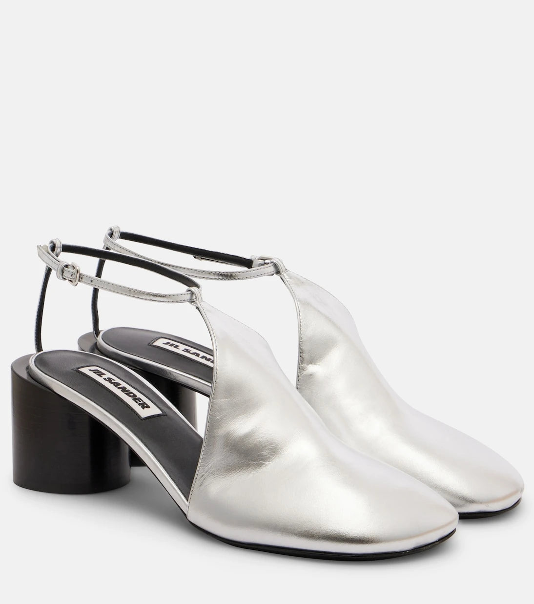 Jil Sander - Metallic leather pumps