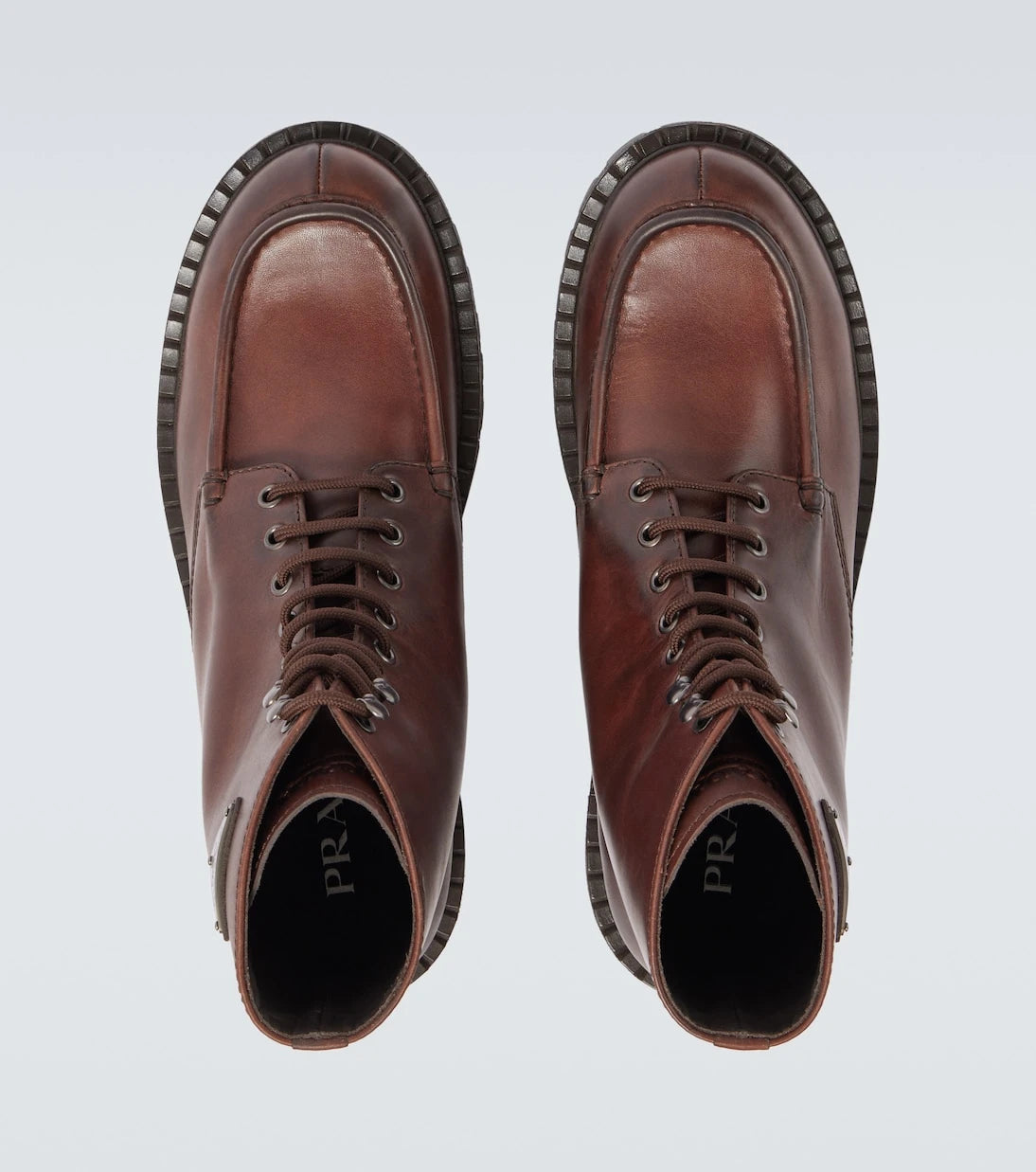 Prada - Leather lace-up boots