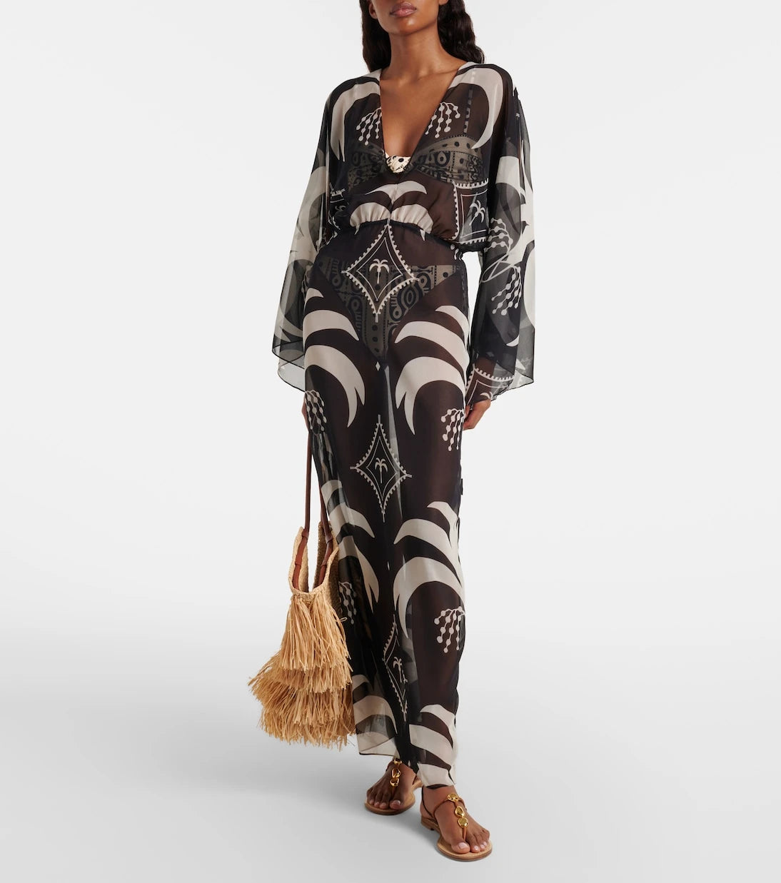 Johanna Ortiz - Printed sheer beach cover-up