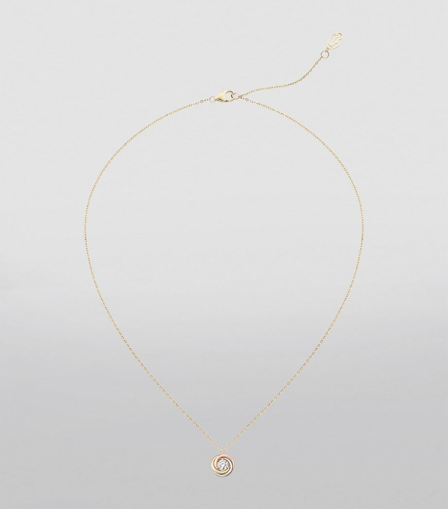 Mixed Gold and Diamond Trinity Necklace (40-44cm)