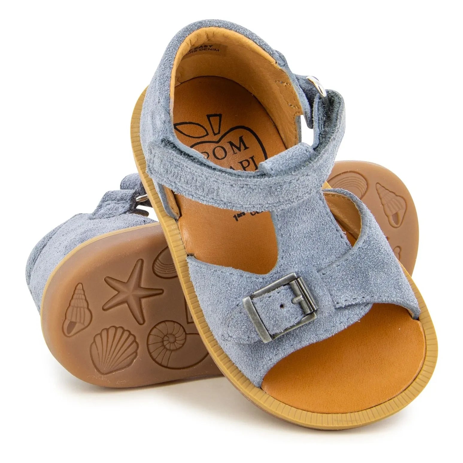 Pom d'Api - Poppy Easy sandals | Grey blue