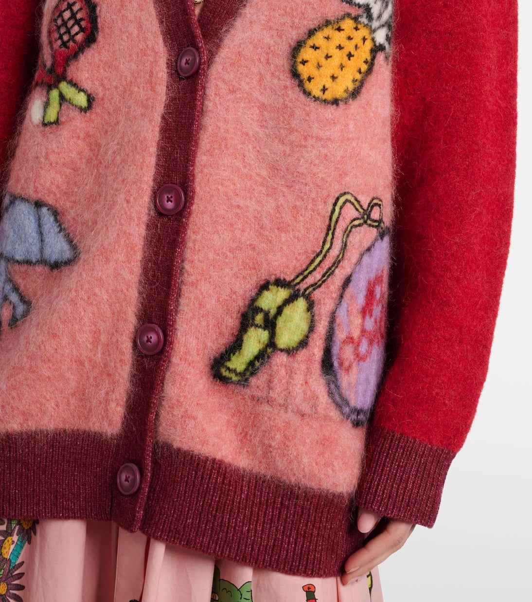 Alémais - Court embroidered wool-blend cardigan