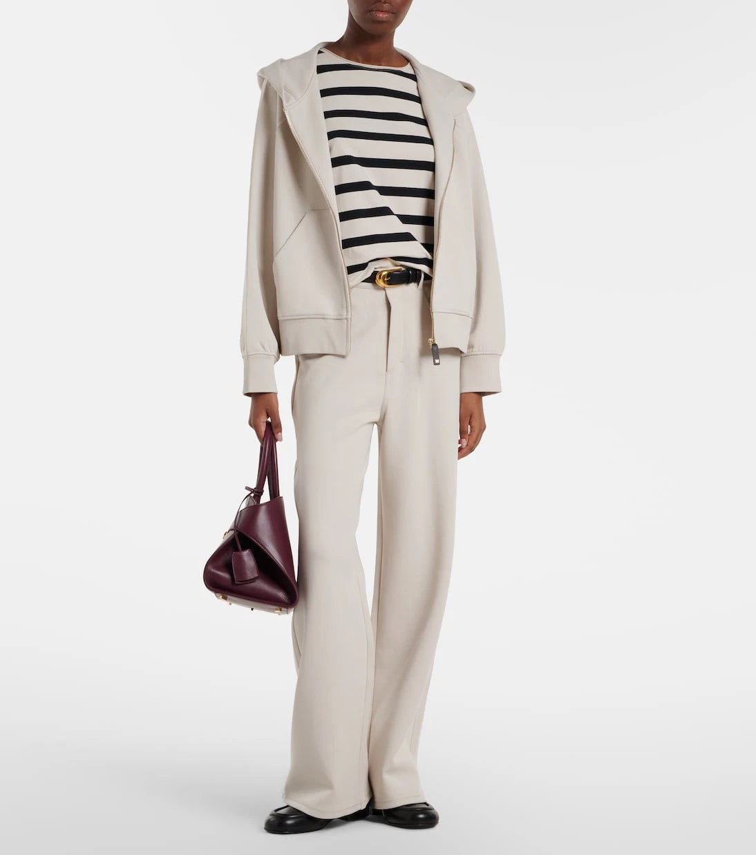 'S Max Mara - بنطلون بريوسو بقصة أرجل واسعة من مزيج القطن