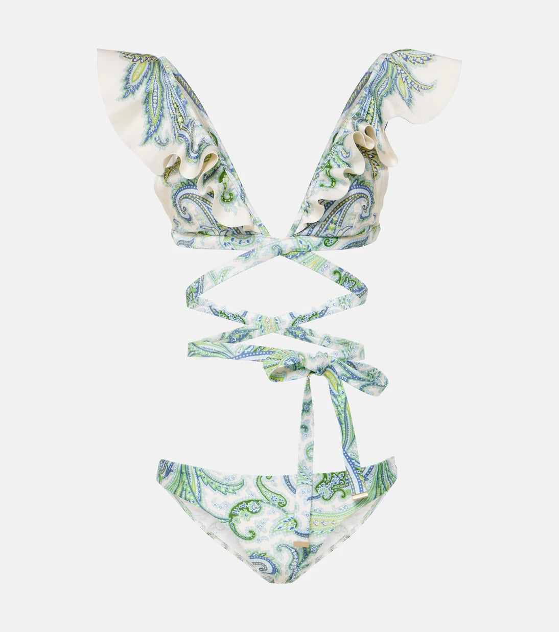 Zimmermann - Ottie ruffled paisley bikini