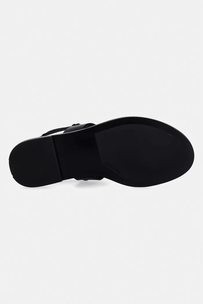 Calvin Klein Kadın Deri Düz Taban Sandalet ROUND FLAT SNDL THONG LTH HDW