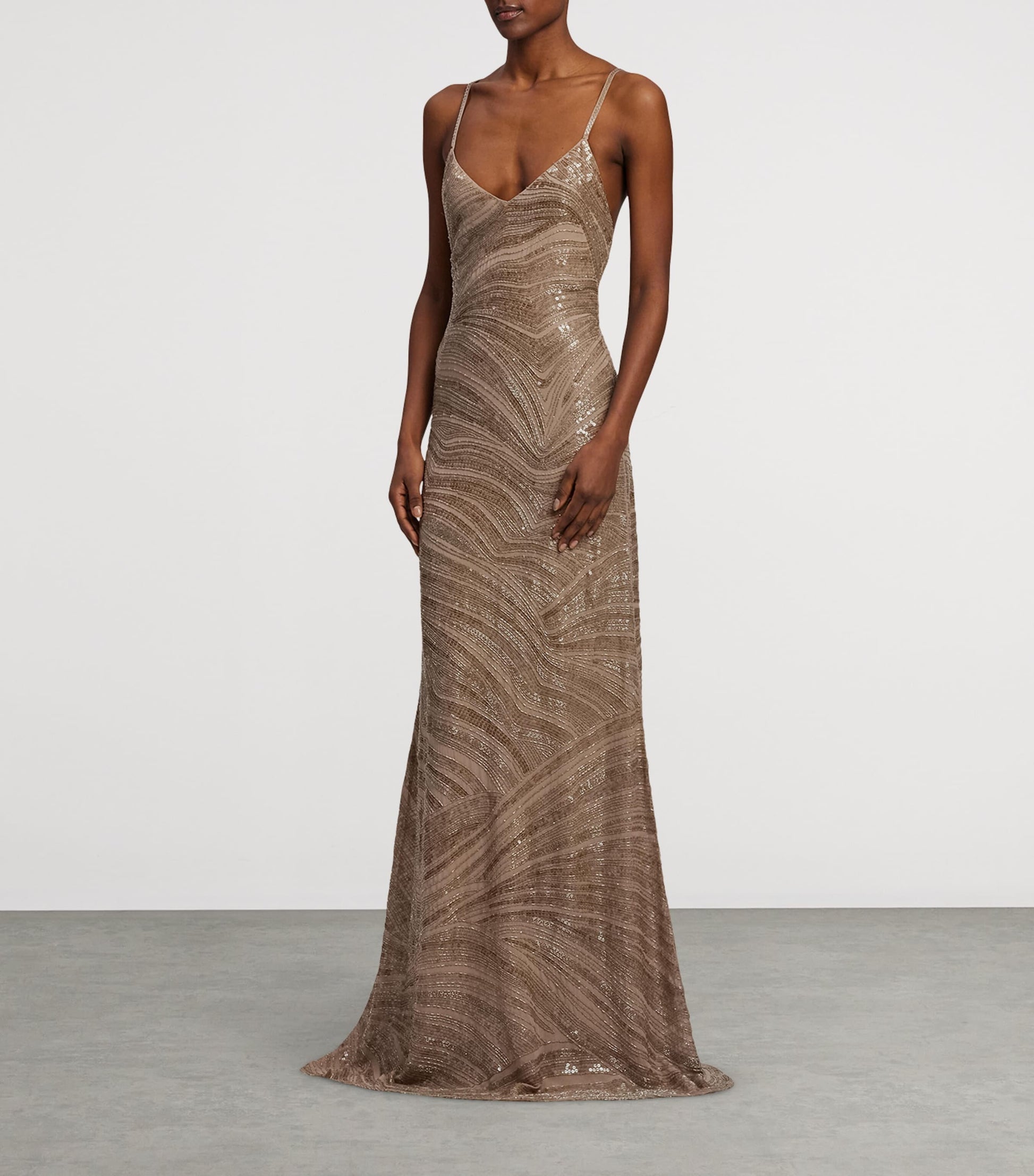 Mulberry Silk Sequin Gown