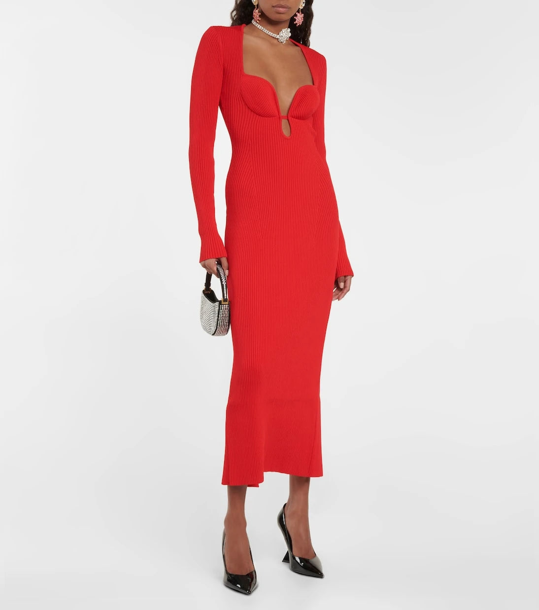 Magda Butrym - Cutout ribbed-knit midi dress