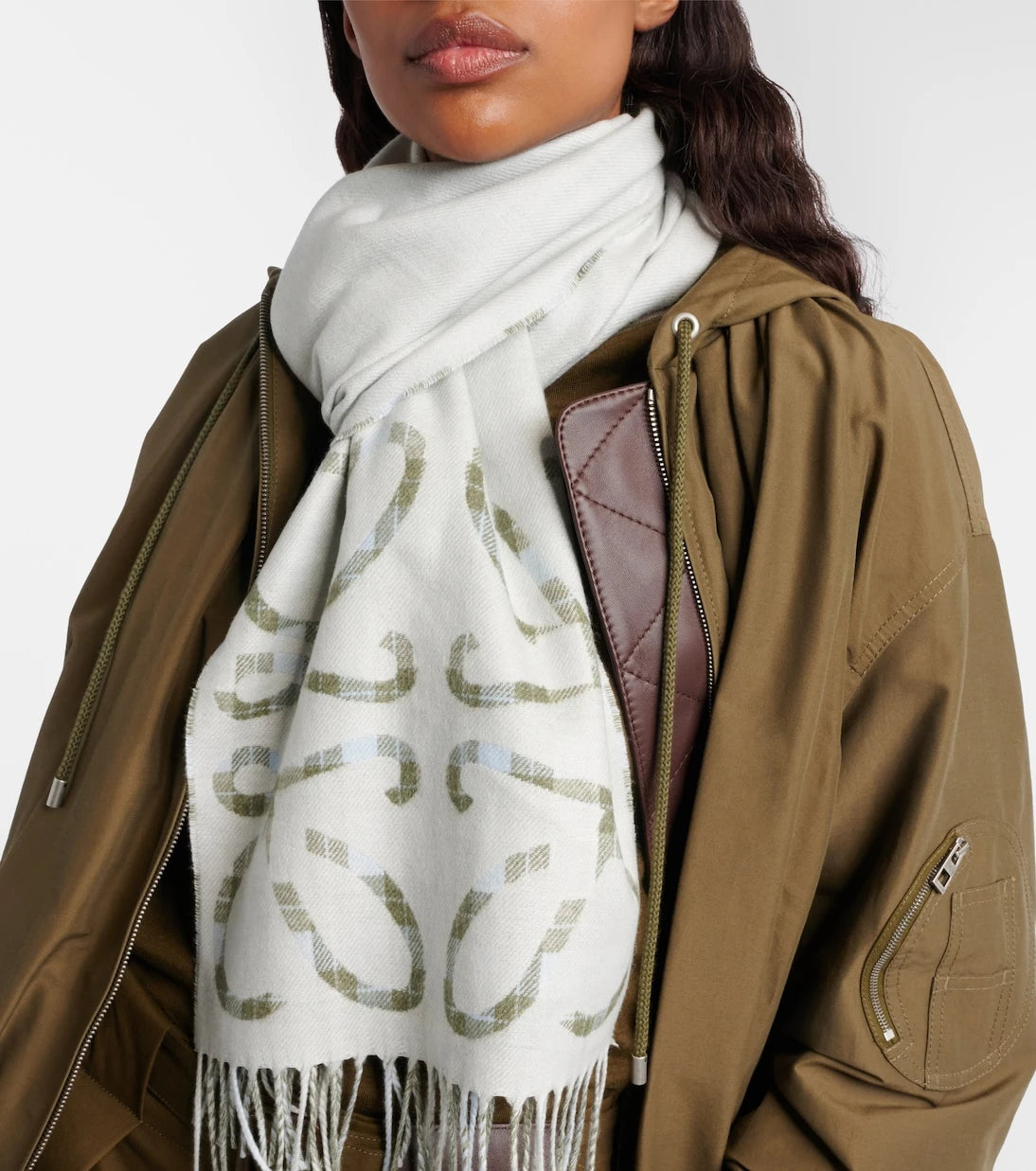 Loewe - Anagram checked silk and cashmere scarf