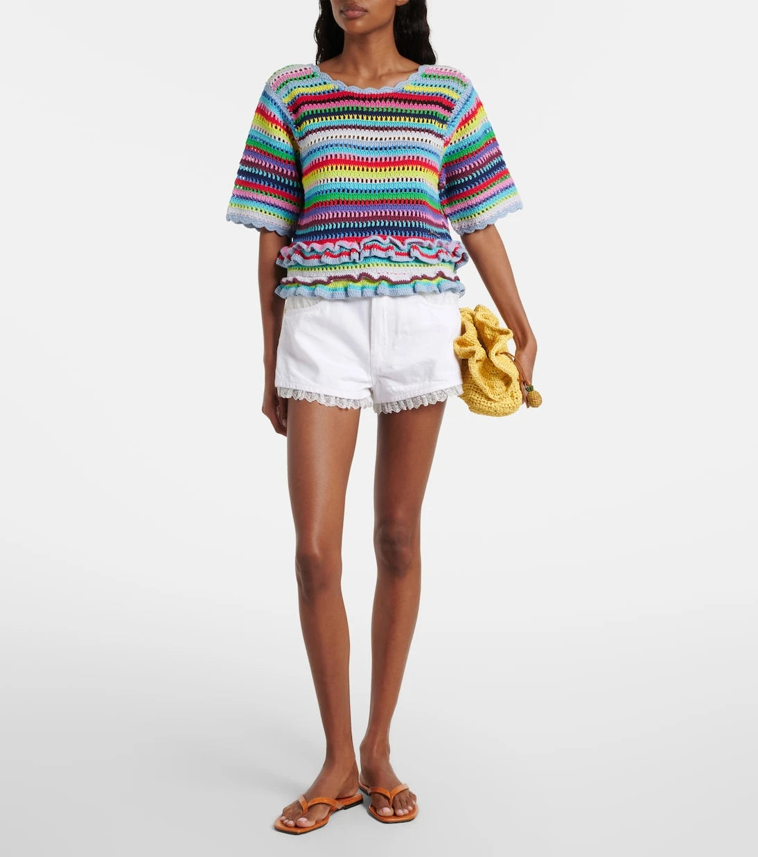 Ganni - Crocheted cotton top
