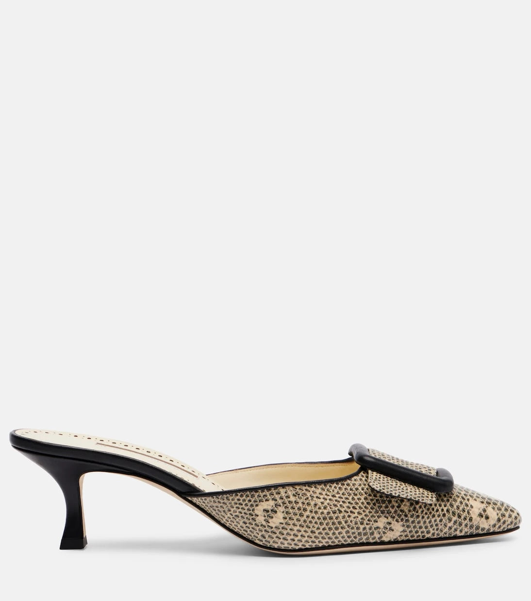 Manolo Blahnik - Maysale 50 snake-effect leather mules