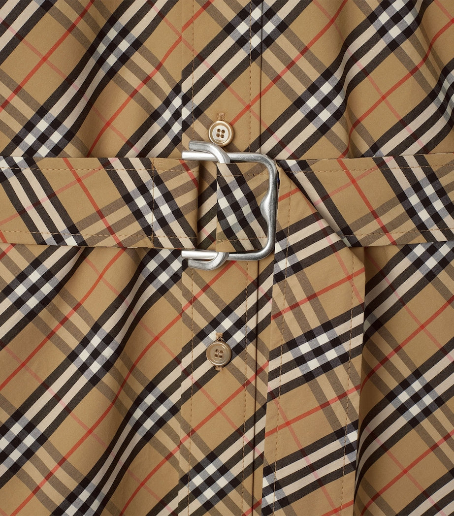 Burberry Beige Cotton Check Mini Dress