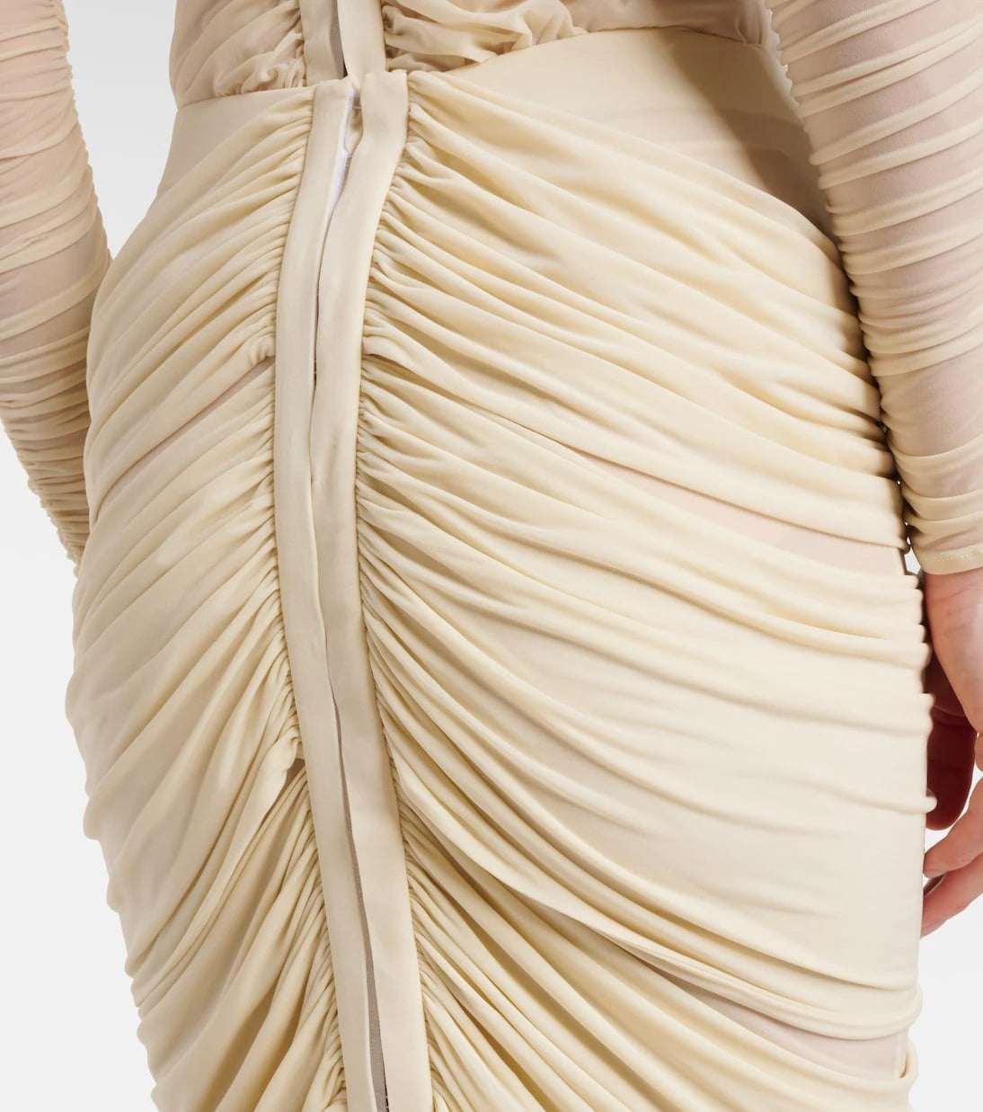 Magda Butrym - Floral-appliqué ruched midi skirt