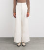 Max Mara White Cotton-Blend Jersey Trousers