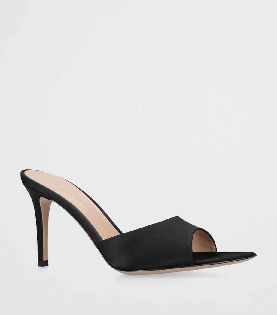 Black Satin Elle Mules 85