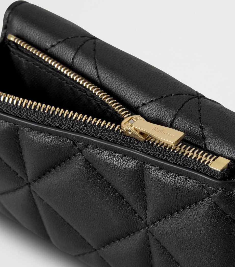 Black Leather Folded Darley Wallet