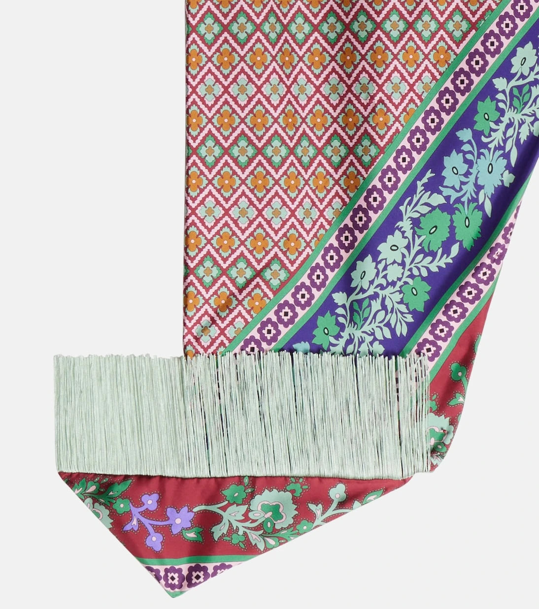 La DoubleJ - Fringed printed silk twill scarf