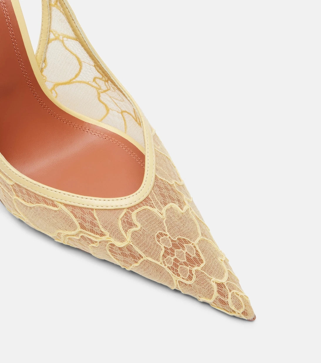 Amina Muaddi - Anok lace slingback pumps