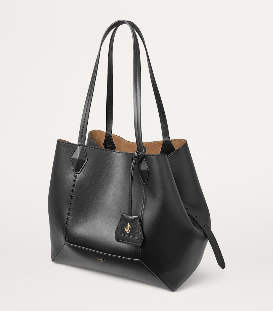 Jimmy Choo Black Diamond Medium Leather Tote Bag