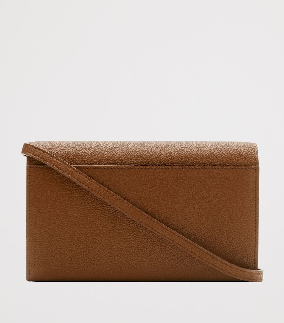 Burberry Brown Leather Cotswolds Strap Wallet