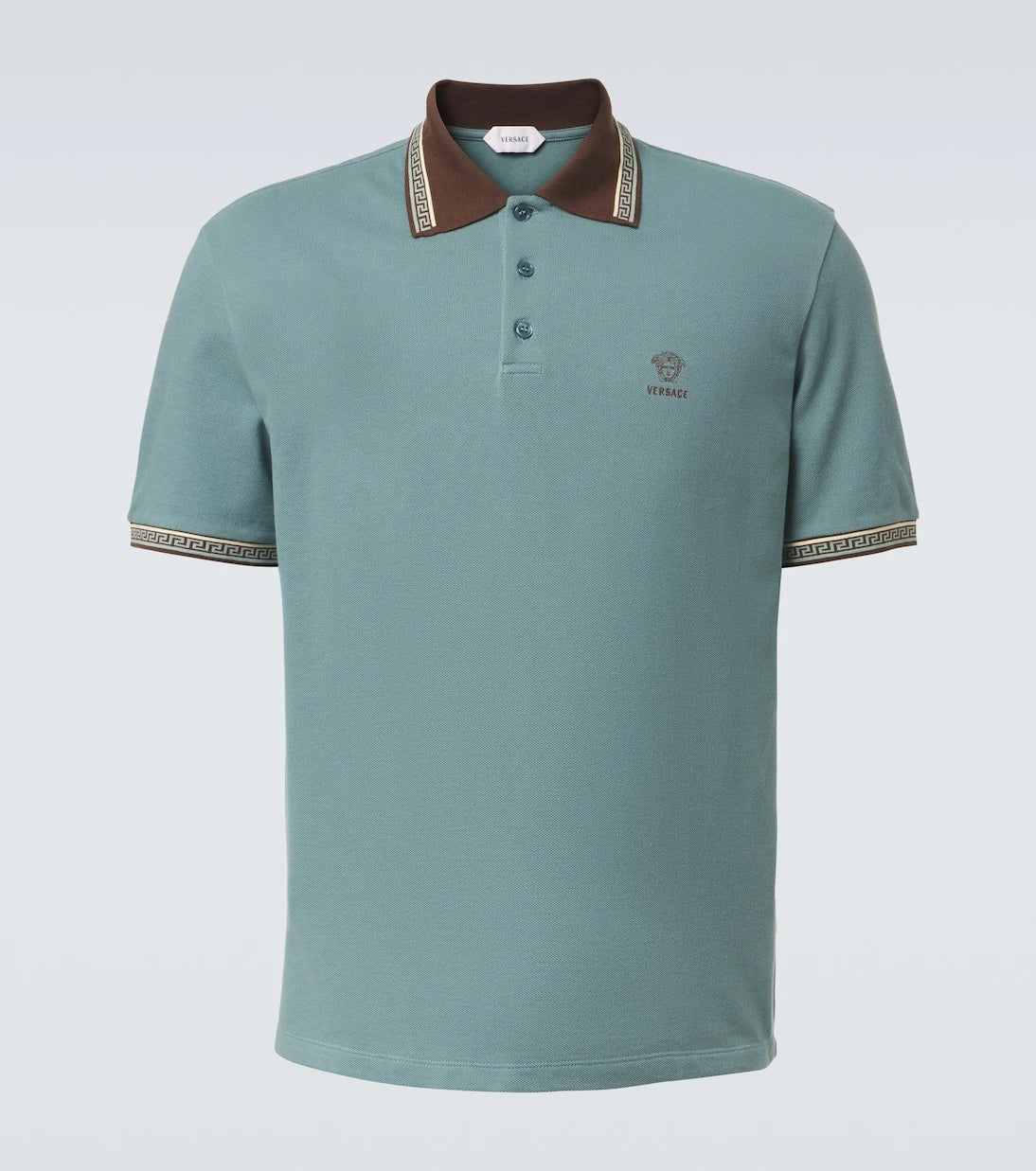 Versace - Greca cotton piqué polo shirt