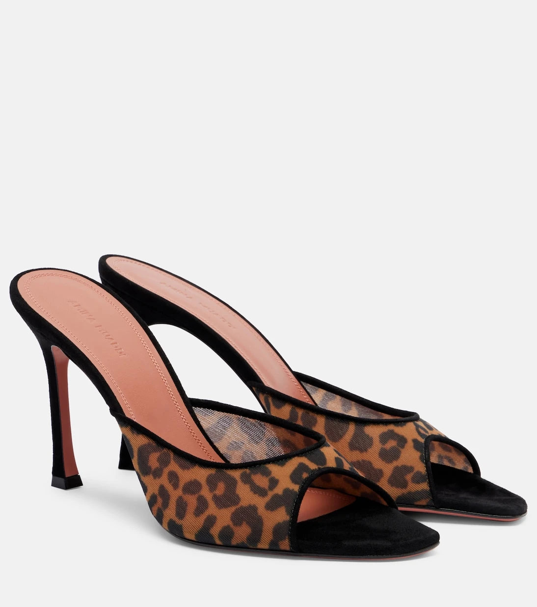 Amina Muaddi - Alexa 95 leopard-print mesh mules