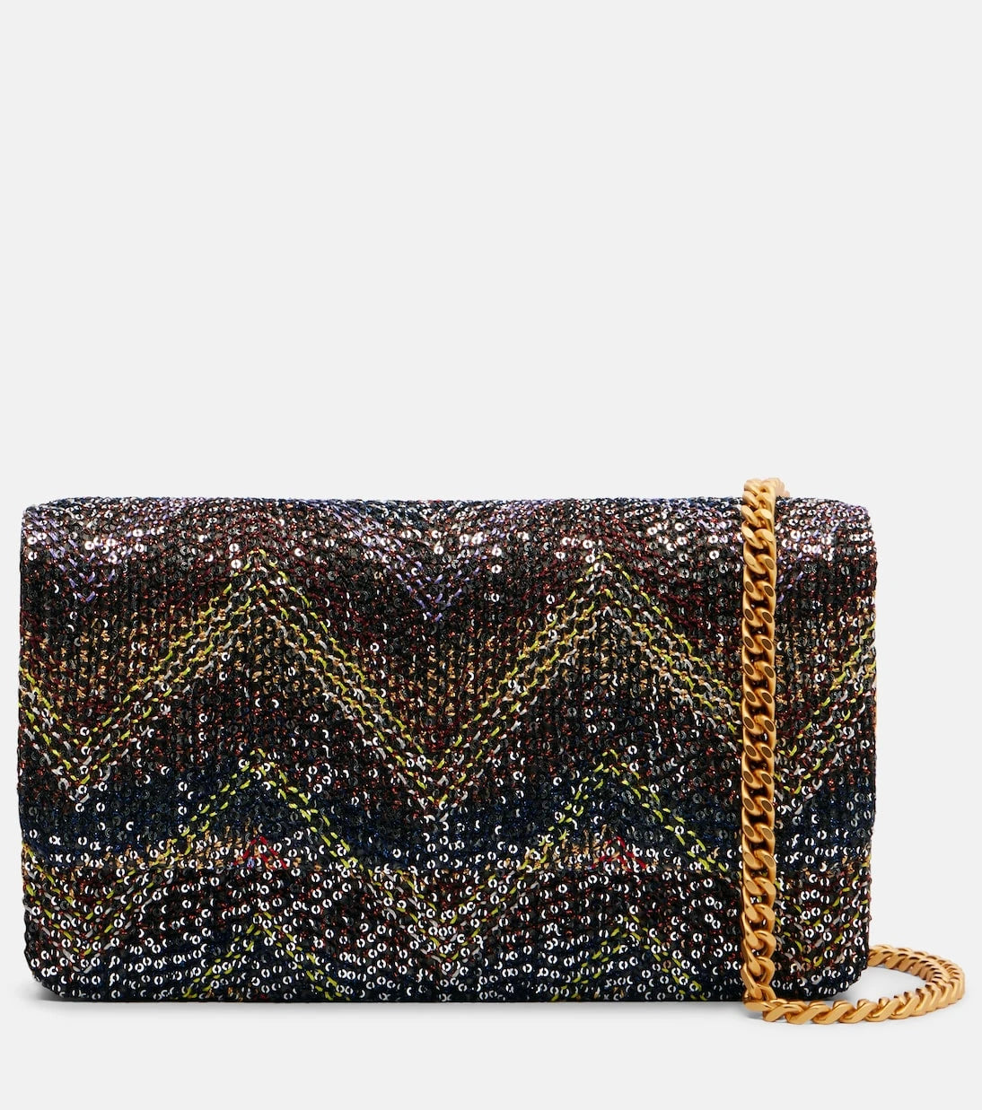 Missoni - Caperdoni Small leather-trimmed sequined crossbody bag