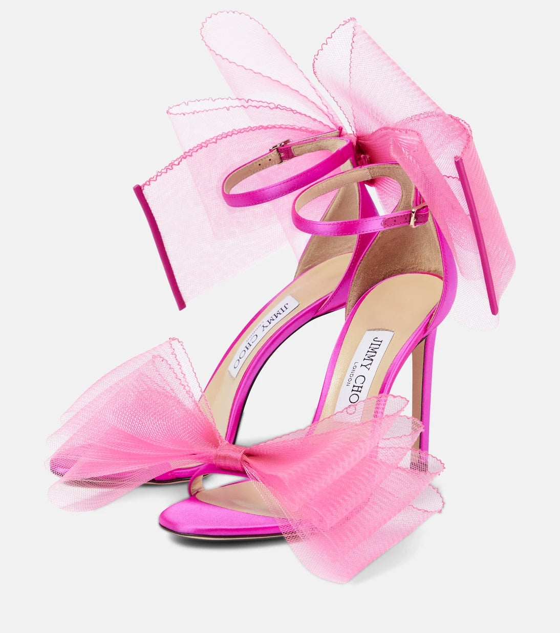 Jimmy Choo - Aveline 100 bow-trimmed sandals