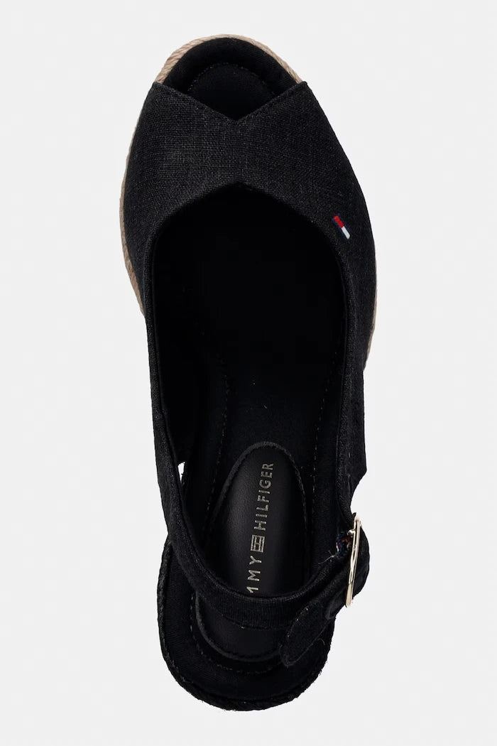 Tommy Hilfiger eğimli platformlu sandalet FLAG HIGH WEDGE ESPAD SLINGBACK