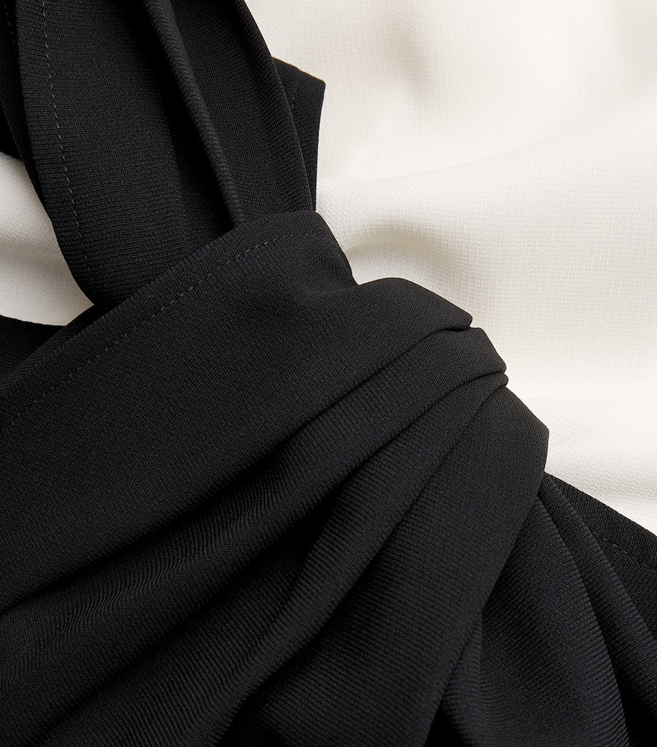 STAUD Multi Asymmetric Davina Midi Dress