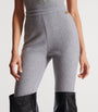 Grey Wool-Blend Knitted Leggings