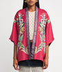 Etro Multi Silk Floral Print Short Robe