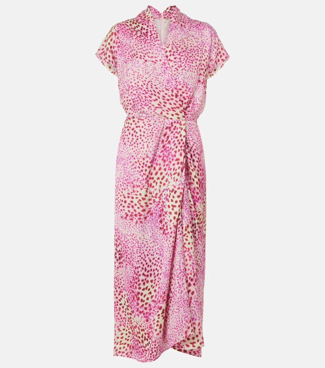 Dries Van Noten - فستان ميدي من الساتان المطبوع