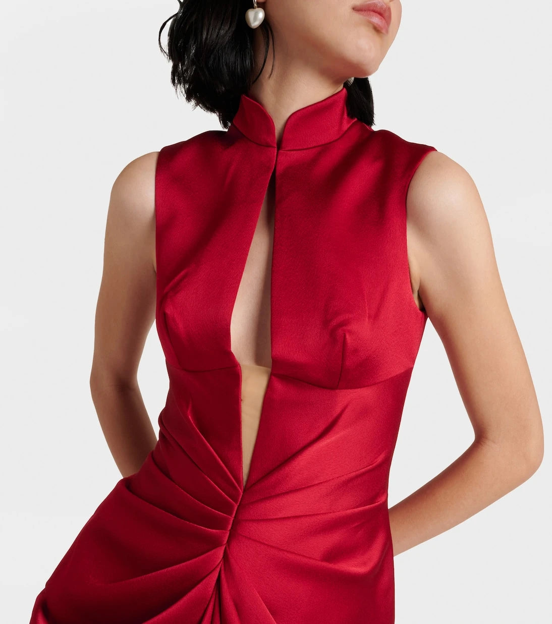 Rasario - Draped cutout midi dress
