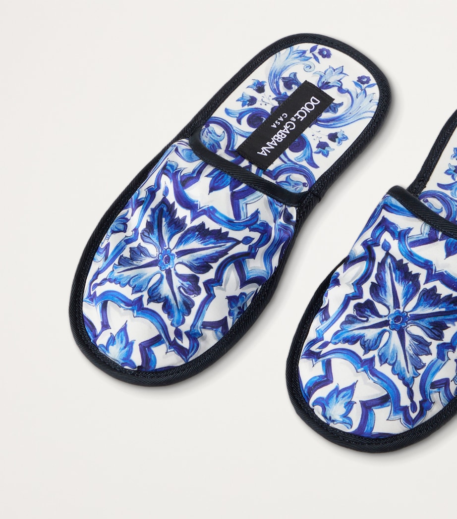 Dolce & Gabbana Casa Majolica Slippers and Sleep Mask Travel Set