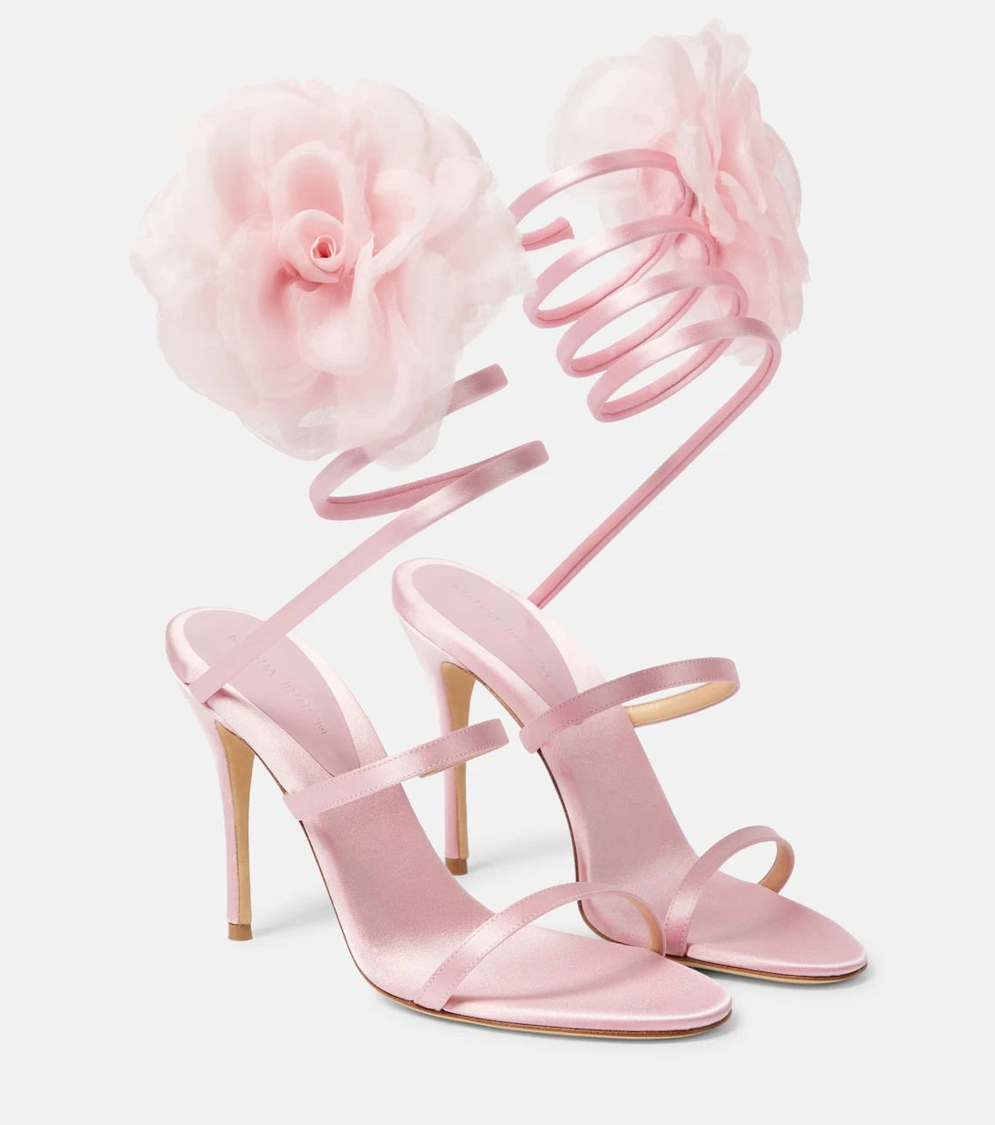 Magda Butrym - Floral-appliqué satin sandals