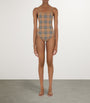 Beige Check Swimsuit