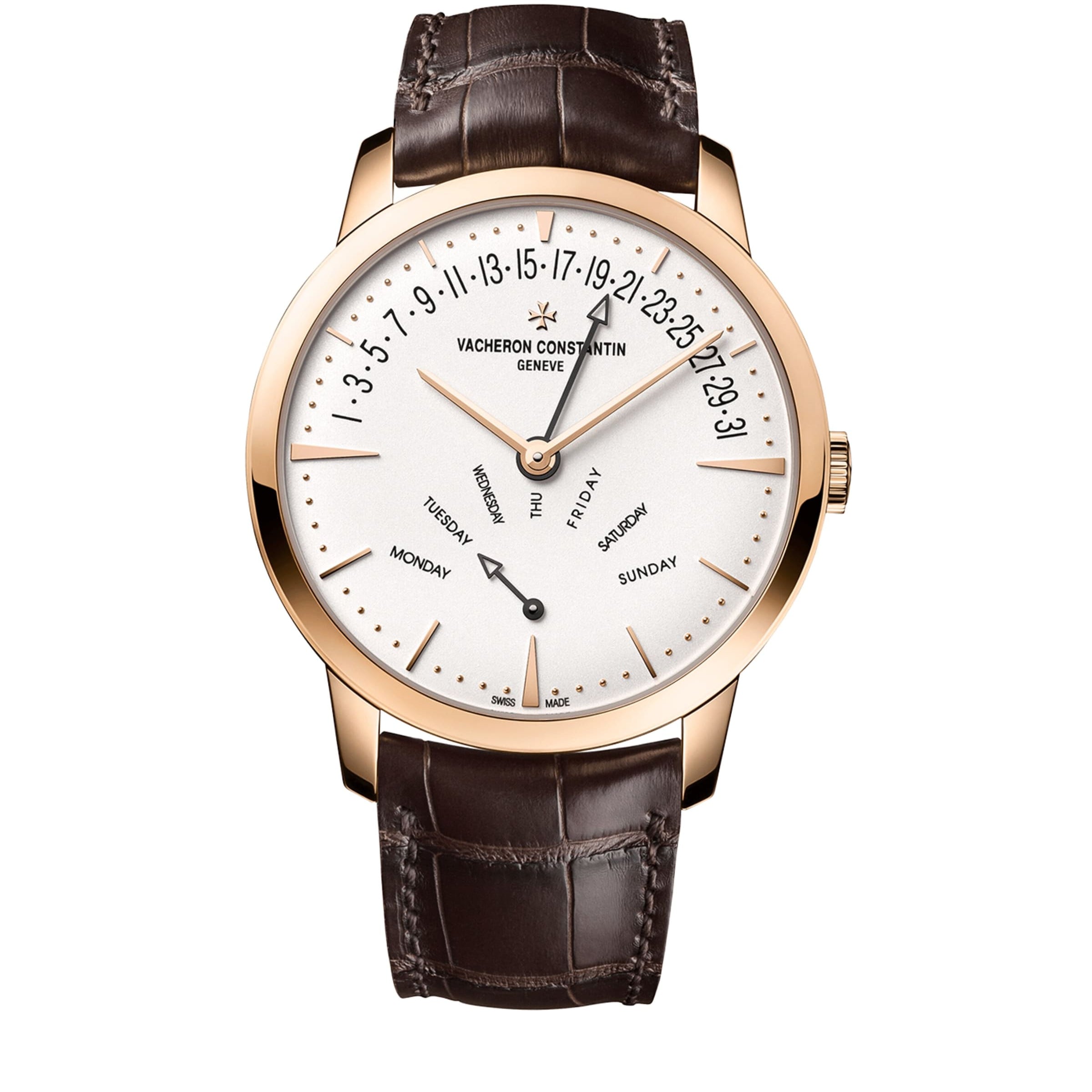Rose Gold Patrimony Retrograde Day-Date Watch 42.5mm